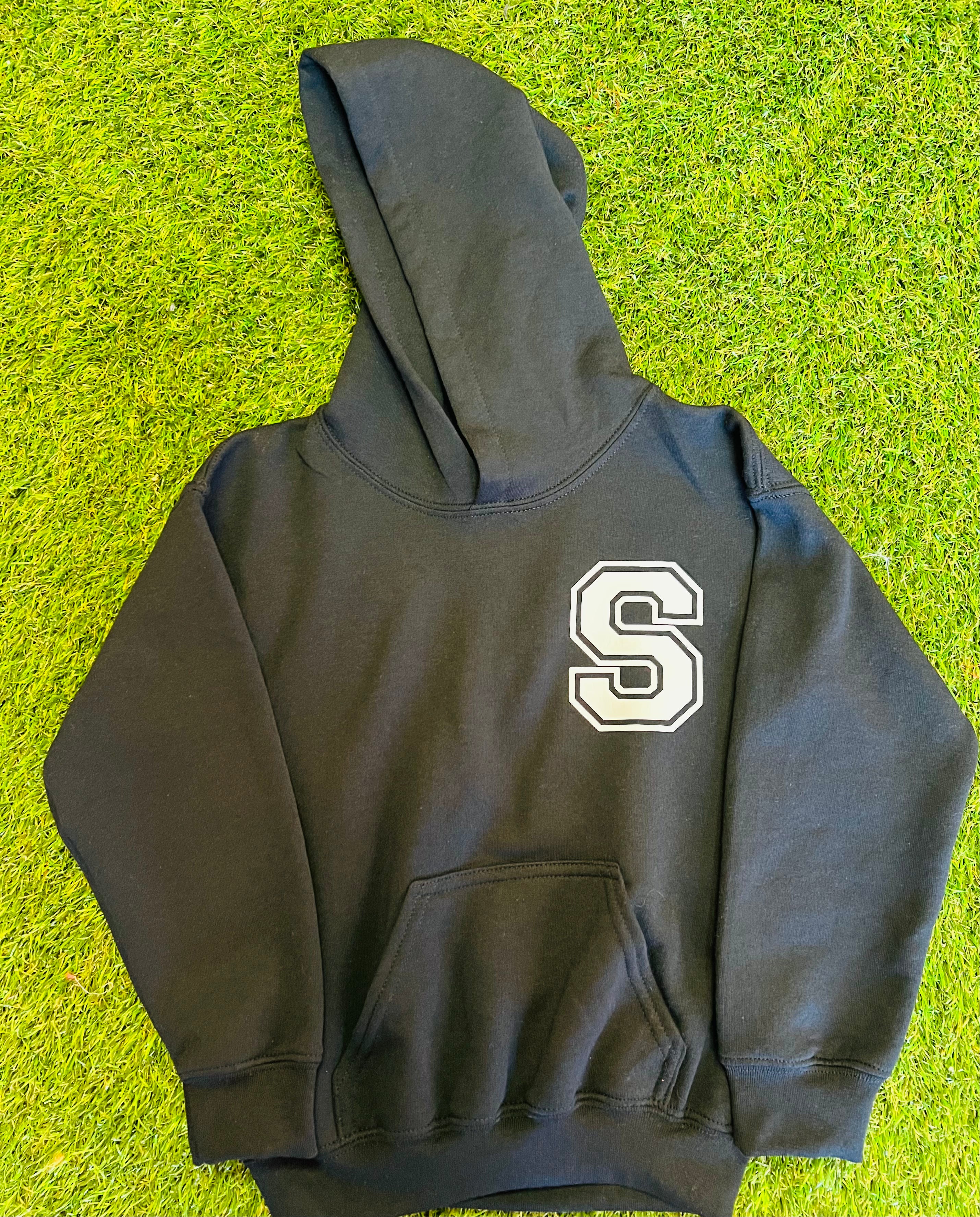 Youth Varsity "S" Seventy-Two 08 Hoodie | Black and White