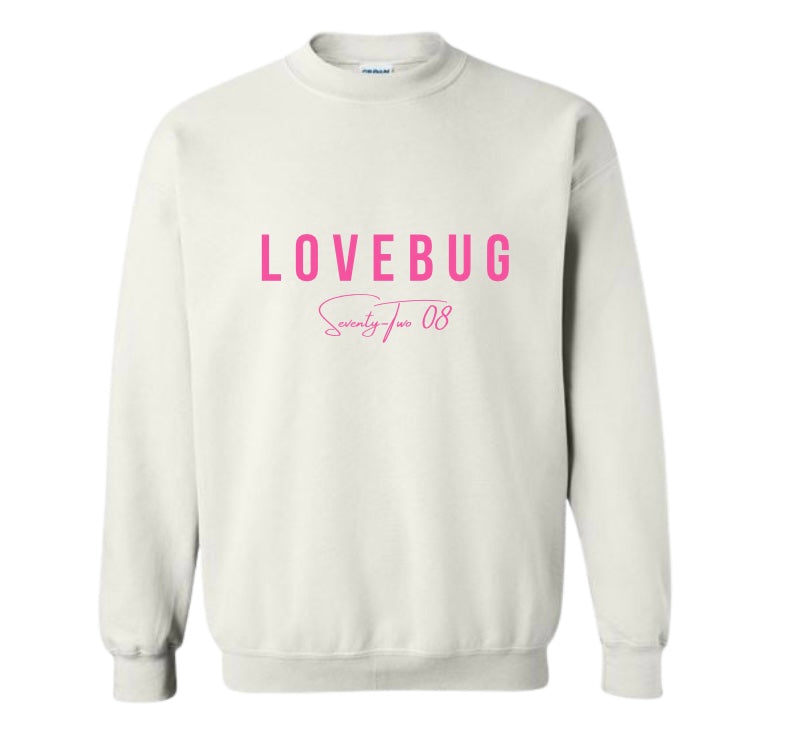 Lovebug Sweatshirt- Pink and White