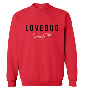 Lovebug Sweatshirt- White with Red and White